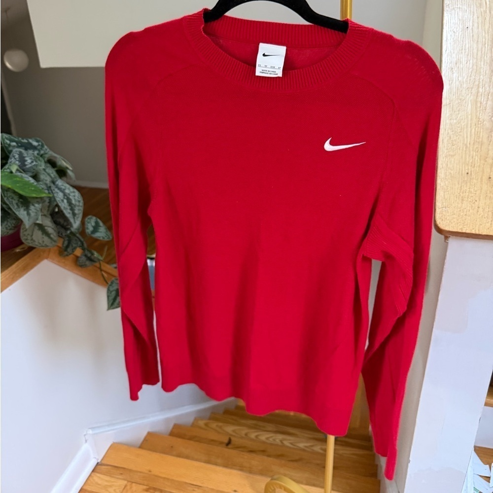 Nike Men’s Tiger Woods TW Knit Golf Pullover Sweater Red XS EXTREMELY RARE - Picture 2 of 7